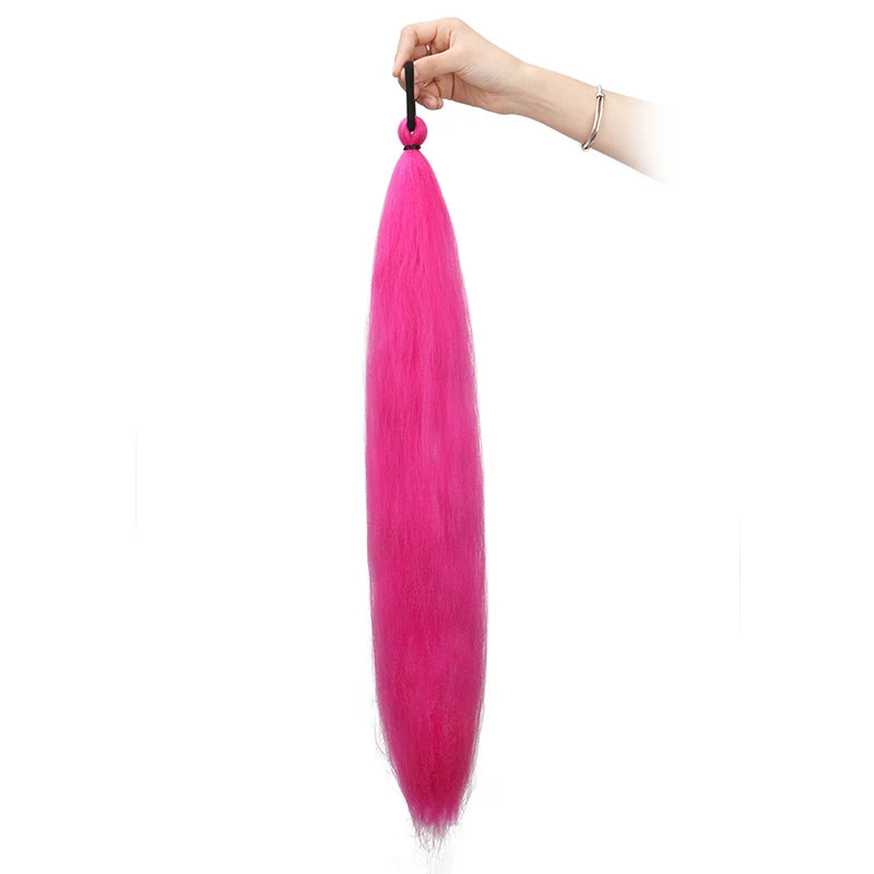 WIGSIN 26-Inch (66 cm) Synthetic Ponytail Extension – Long Yaki Straight Ombre with Elastic Tie