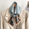Women's Silk-Feel Printed Long Narrow Scarf 12 x 148 cm (4.7 x 58.3 in) - 50+ Colors | Headband & Shawl