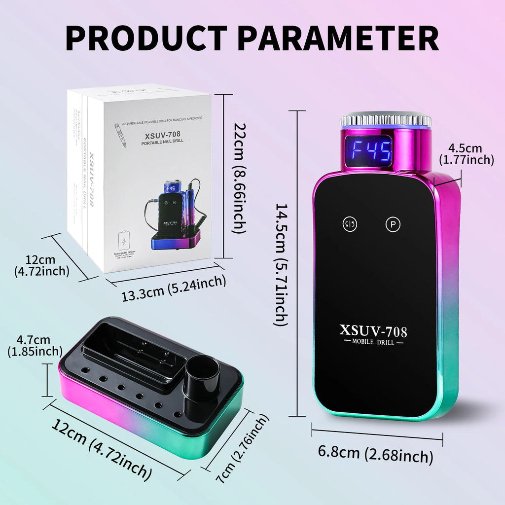 45,000 RPM Electric Nail Drill Kit — Professional Manicure & Pedicure Nail File Set with 11 Bits, Low Noise LCD, USB