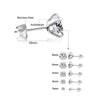 LUXUSTEEL Stainless Steel Round Cubic Zirconia Stud Earrings – 1 Pair (4-Prong, Screw-Back)