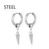 Unisex Gothic Cross Stainless Steel Drop Stud Earrings - Punk Rock Hip Hop Street Jewelry, 1 Pair