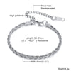 Silver Stainless Steel Chain Bracelet for Women - Layered Stackable Link Bracelet, Fashion Gift