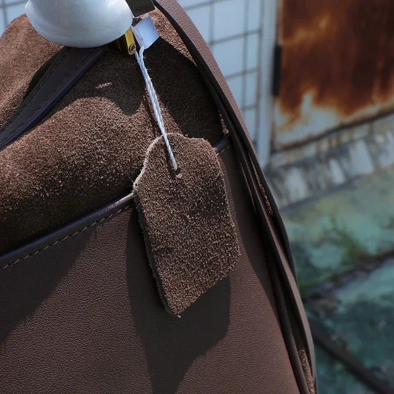 Rodeo Frosted Cowhide Genuine Leather Tote — Large Capacity Women's Shoulder Handbag