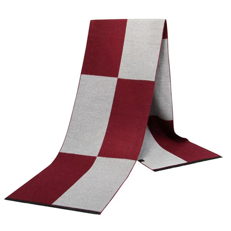 Men's Cashmere-Feel Scarf 180 x 31 cm (71 x 12 in) Plaid Stripe Pashmina Shawl Warm Winter