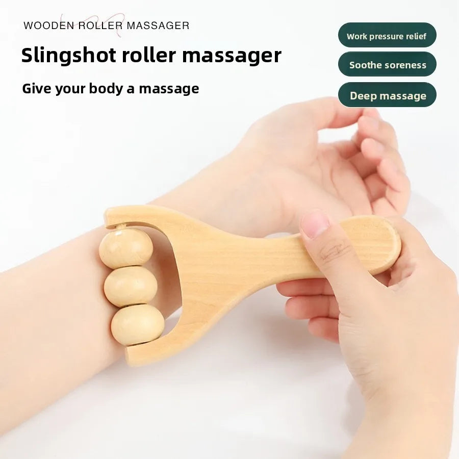 7-Piece Wooden Face & Body Massage Tool Set – Facial Sculpting Roller, Gua Sha & Cupping Lymphatic Drainage Tools