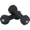 Pair 5 lb (2.3 kg) Neoprene Coated Hex Dumbbells – Black Home Gym Hand Weights