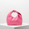 Twist Square Top-Handle Clutch Bag, Solid Color Ruched Handbag for Women