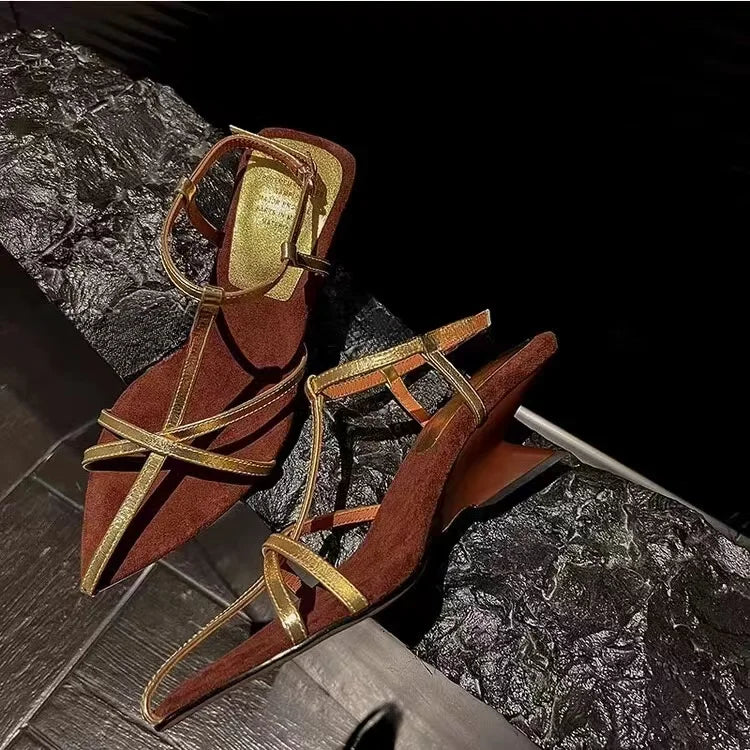 Women's Patent Leather Slingback Sandals - Mid Heel 3–5 cm (1.2–2.0 in) Buckle Strap Wedding & Formal Heels