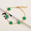 Adjustable Gold-Plated 316L Stainless Steel Clover Flower Bracelet — Five-Leaf Petal Charm for Women, Hypoallergenic Gift