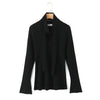 Gentle Ribbon V-Neck Knit Sweater – French Elegant Plus Size Pullover Jumper for Autumn/Winter