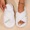 Women's Winter Plush Corduroy Slip-On Thick-Soled Indoor/Outdoor Cotton Slippers