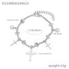 316L Stainless Steel Heart Charm Bracelet for Women 18K Gold Plated with Shining Zircon Pendant