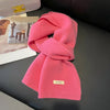 Women's 100% Wool Knitted Scarf - Thick Soft Pashmina Shawl Solid Winter Wrap 7.9 x 63 in (20 x 160 cm)