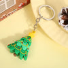 Santa and Reindeer Resin Christmas Keychain - Cute Cartoon Pendant Key Ring Charm for Backpack Purse Ornament