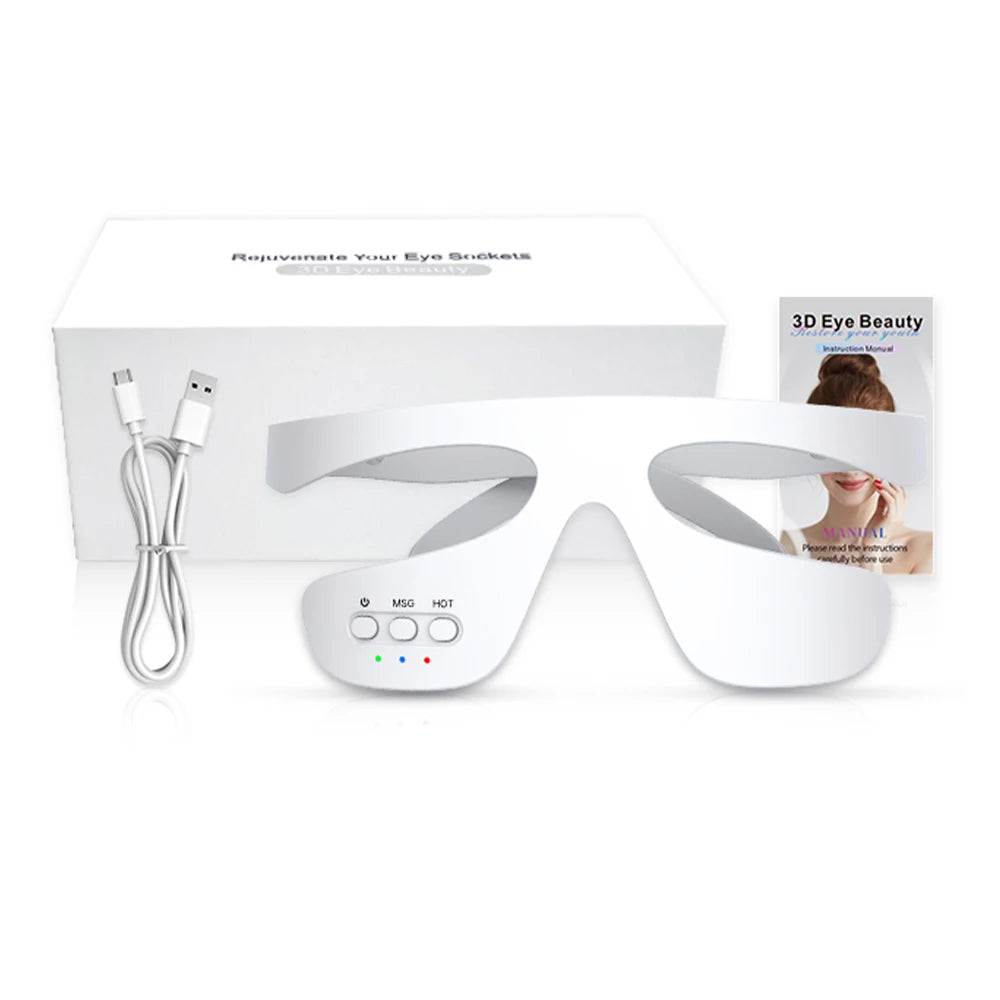 Wireless USB-C Eye Massager — 3-Mode Heat & Red Light for Dark Circles, Puffiness & Eye Fatigue