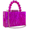 Mini Acrylic Pearl Marble Minaudiere Clutch with Chain Strap - Dark Green Evening & Wedding Bag