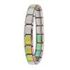 Women's Italian Charm Bracelet 9mm (0.35 in) Stainless Steel Link Bangle with Hidden Safety Clasp