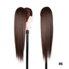 Long Ombre Blonde Synthetic Clip-In Braided Wavy Ponytail Hairpiece — Black to Brown Hair Extension