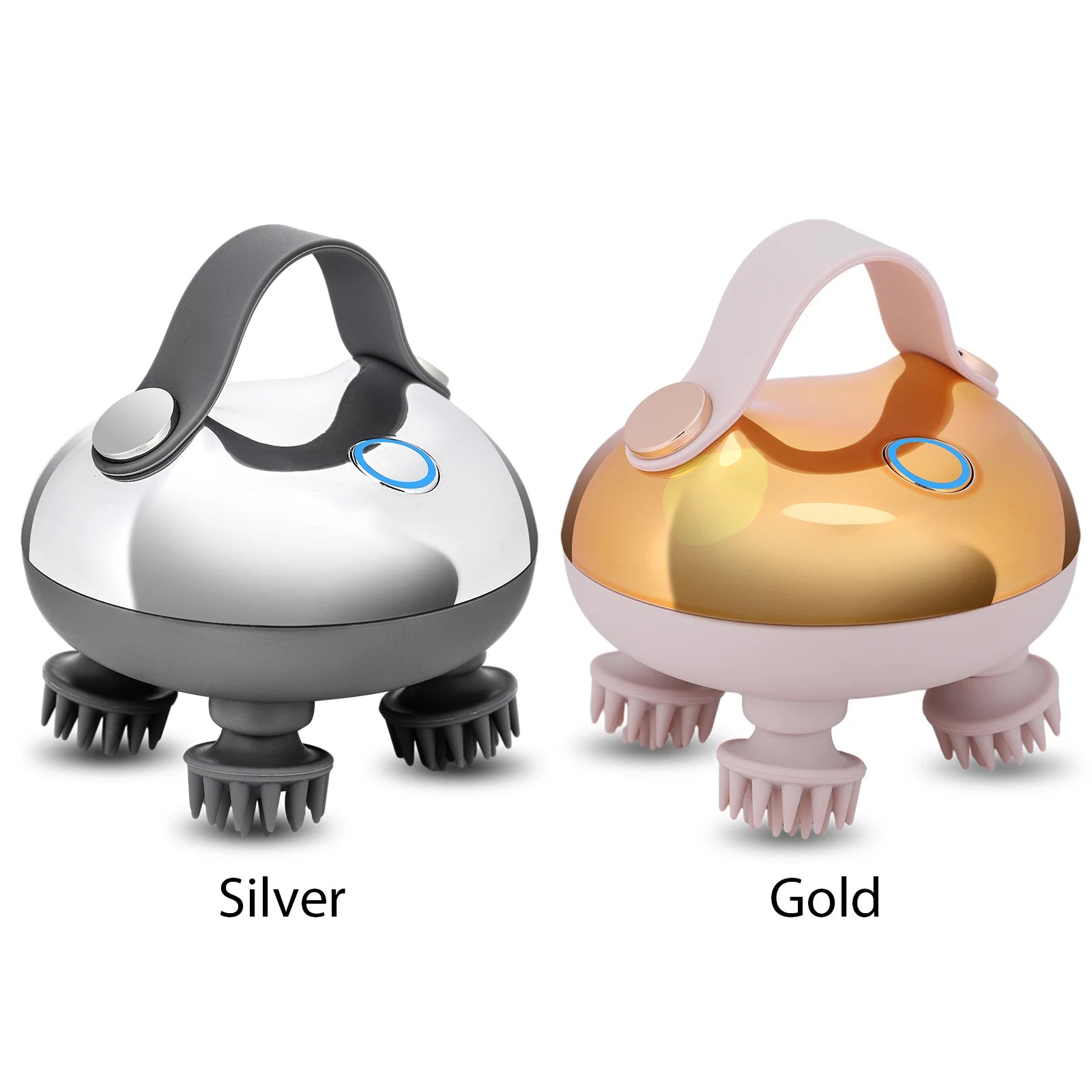 Electric Scalp Massager with 8 Silicone Heads - 3 Modes, IPX7 Waterproof USB Type-C Rechargeable for Hair Growth & Stress Relief