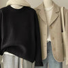 Vintage Grey V-Neck Knit Pullover Sweater for Women – Casual Loose Fit, Autumn/Winter
