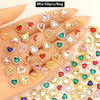 Mix 50pcs 3D Metal Nail Art Decorations Alloy Rhinestones Pearls Zircon DIY Nail Charms