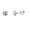 2-Pack Stainless Steel Heart & Moon Screw-Back Stud Earrings for Tragus & Cartilage Piercing, Silver