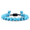 8mm Tiger Eye & Lava Stone Adjustable Braided Bracelet — Unisex Beaded Yoga Healing Energy Bracelet