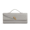 Woven Leather Baguette Shoulder Bag, Genuine Cow Leather Crossbody Handbag for Women