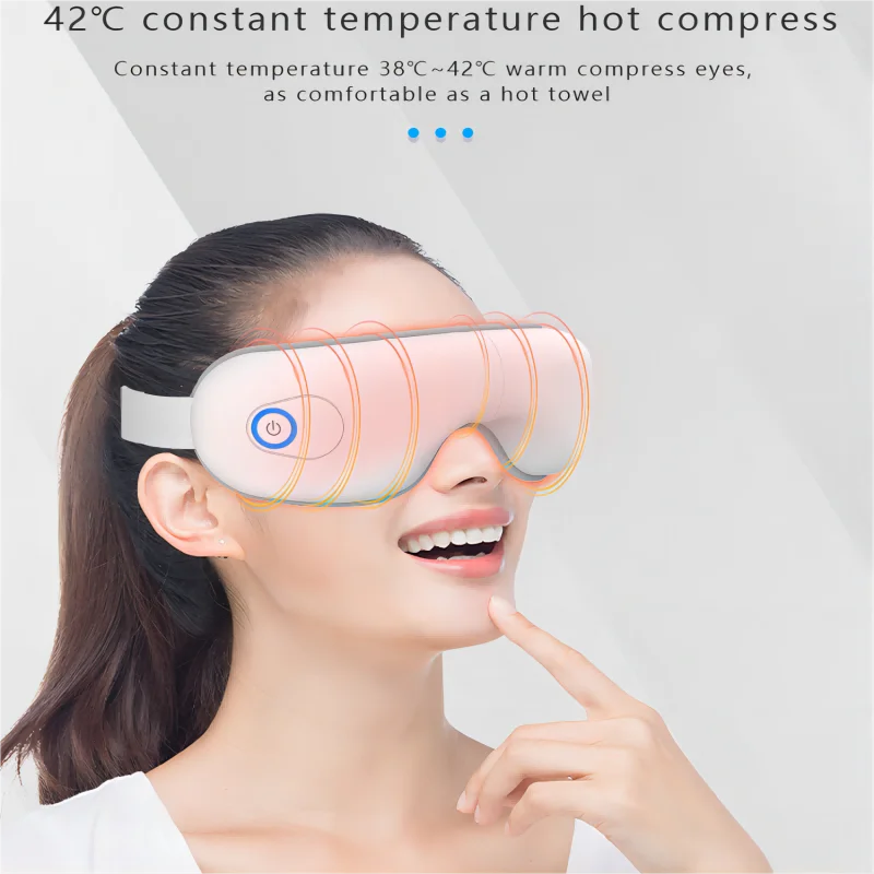 Foldable Heated Bluetooth Eye Massager with Airbag Compression, Music, Eye Care Mask for Eye Strain, Dry Eyes & Improved Sleep