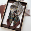 Silk-Feel Square Scarf 70 x 70 cm (27.6 x 27.6 in) Floral Satin Neckerchief – Women's Hair Band, Bandana & Wrap