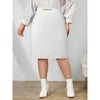 Plus Size Mid-Length Skirt 1XL-5XL High-Waist Slim-Fit Knee-Length Women's Bodycon