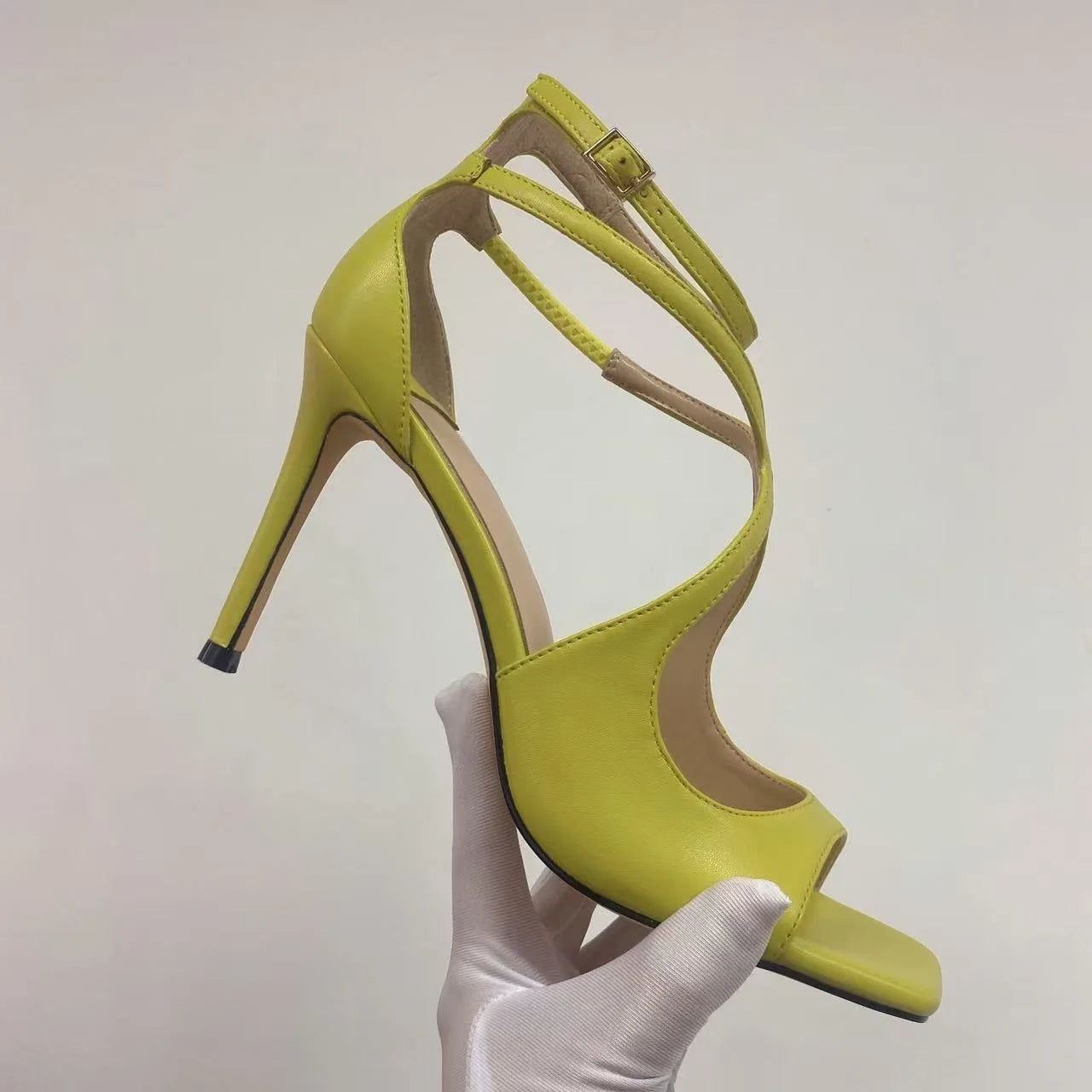 Women's Summer High Heel Open-Toe Sandals – Thin Heels Party Dance Shoes, EU 34–48 (8cm+ Heel)