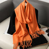 Women’s Long Winter Scarf – Cashmere Blend Shawl Hijab Wrap, Solid Colors, 200×33 cm (79×13 in) – 62 Colors
