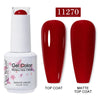 Red Semi-Permanent UV Gel Nail Polish 15ml (0.5 fl oz) Top & Base Hybrid