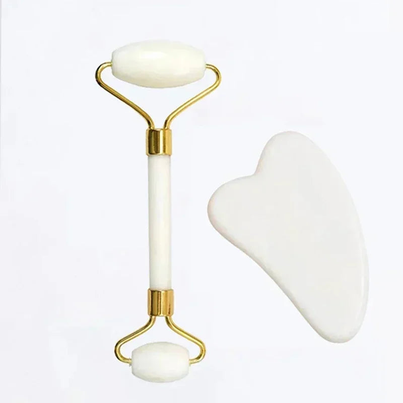 Natural Jade Roller & Gua Sha Set – Facial Lifting Massager for Face, Neck & Eyes, Anti-Wrinkle Spa Tool (1/2/3-Pack)