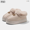 Fleece Lined Ankle Winter Slippers for Women Lightweight EVA Thick Sole Indoor Outdoor Warm Home Shoes (Multiple Colors)