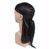 Silky Satin Durag Bandana Turban Headwrap - Long Tail Biker Headwear, One Size Fits Most