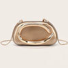 Gold Metal Bridal Clutch – Women's Luxury Evening Wedding Crossbody Shoulder Purse