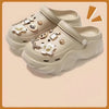 Women DIY Silver Chain Bear Charm EVA Clogs, Platform Garden & Beach Sandals for Summer Spring Autumn