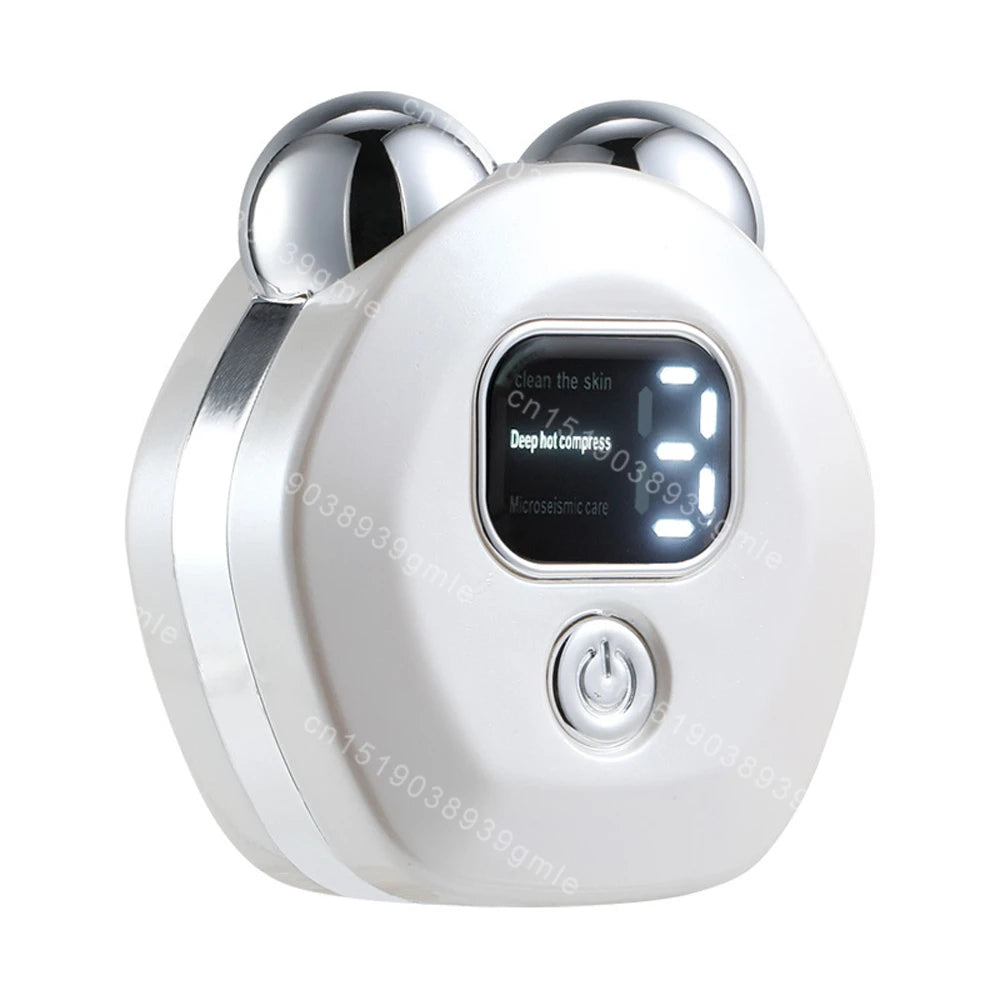 Microcurrent Facial Massager Roller — Vibration EMS Face & Neck Lifting Skin Tightening Anti-Wrinkle Device