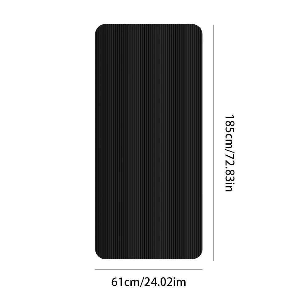 Non-Slip Yoga Mat 10mm Thick 72.8 x 24 in (185 x 61 cm) NBR Pilates Fitness Mat with Carry Strap