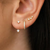 3-Pair Zircon Huggie Hoop Earrings for Women, 8mm (0.31 in) Stainless Steel Cartilage Piercing Set