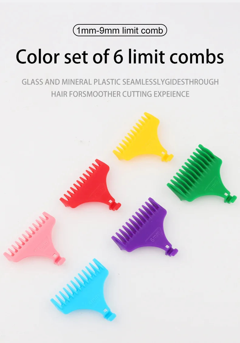 6-Pack Hair Clipper Guard Set – 1mm (0.04") 2mm (0.08") 3mm (0.12") 4mm (0.16") 6mm (0.24") 9mm (0.35") – Universal Trimmer Guide Combs for Hair Cutting & Styling