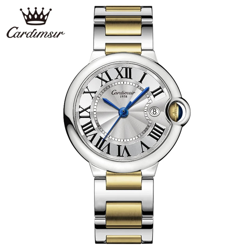 Cardimsir Ballon Bleu 33mm Automatic Women's Watch, Sunburst Dial Sapphire Crystal, 50M Water-Resistant Date