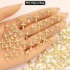 Mix 50pcs 3D Metal Nail Art Decorations Alloy Rhinestones Pearls Zircon DIY Nail Charms