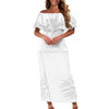 Women’s One-Shoulder Ruffle Dress – Samoan Tattoo Polynesian 3D Tribal Print Puletasi