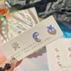 Korean Star Moon Butterfly Stud Earring Set Vintage Aesthetic Heart Y2K Jewelry for Women
