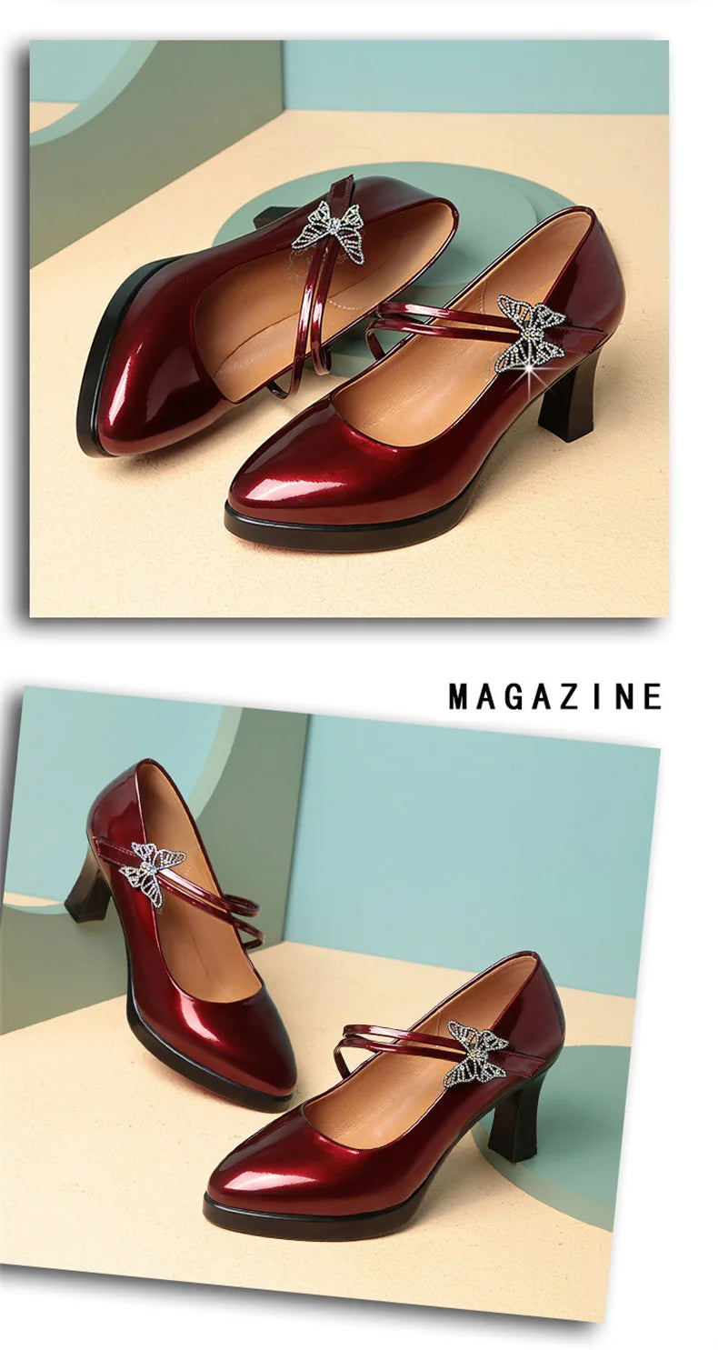 Women's Microfiber Round-Toe Thin Heel Pumps – Bridal Wedding Dance Party Shoes (5–8 cm / 2.0–3.1 in Heel)