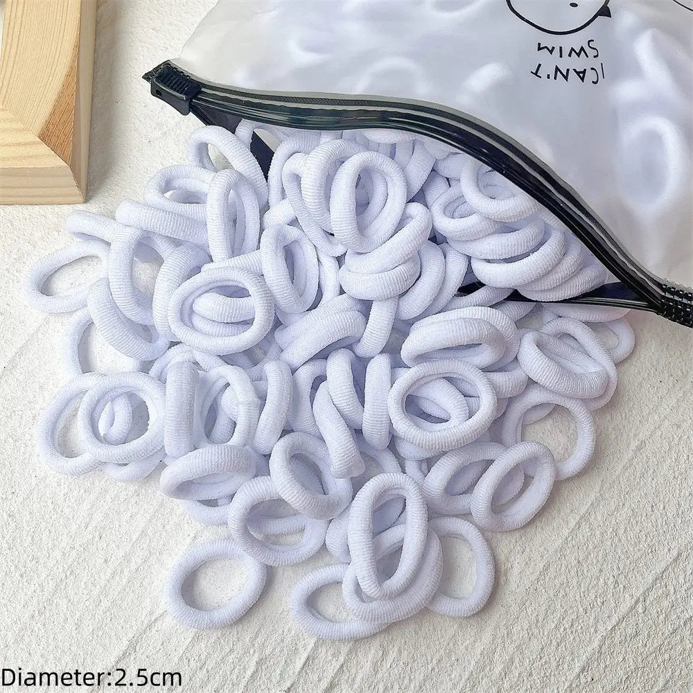 50-Pack No-Damage Elastic Hair Ties for Women & Girls – Seamless Ponytail Holders (Assorted Colors, Includes Black)