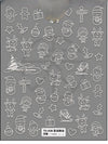 Pink Christmas Tree 5D Embossed Nail Art Stickers – Snowflake & Star Self-Adhesive Decals (4.06 x 3.15 in / 10.3 x 8 cm)